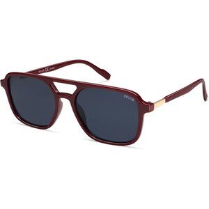 Sojos Women Mens Red Frame Trendy Rectangle Retro Aviator Shades Sunglasses